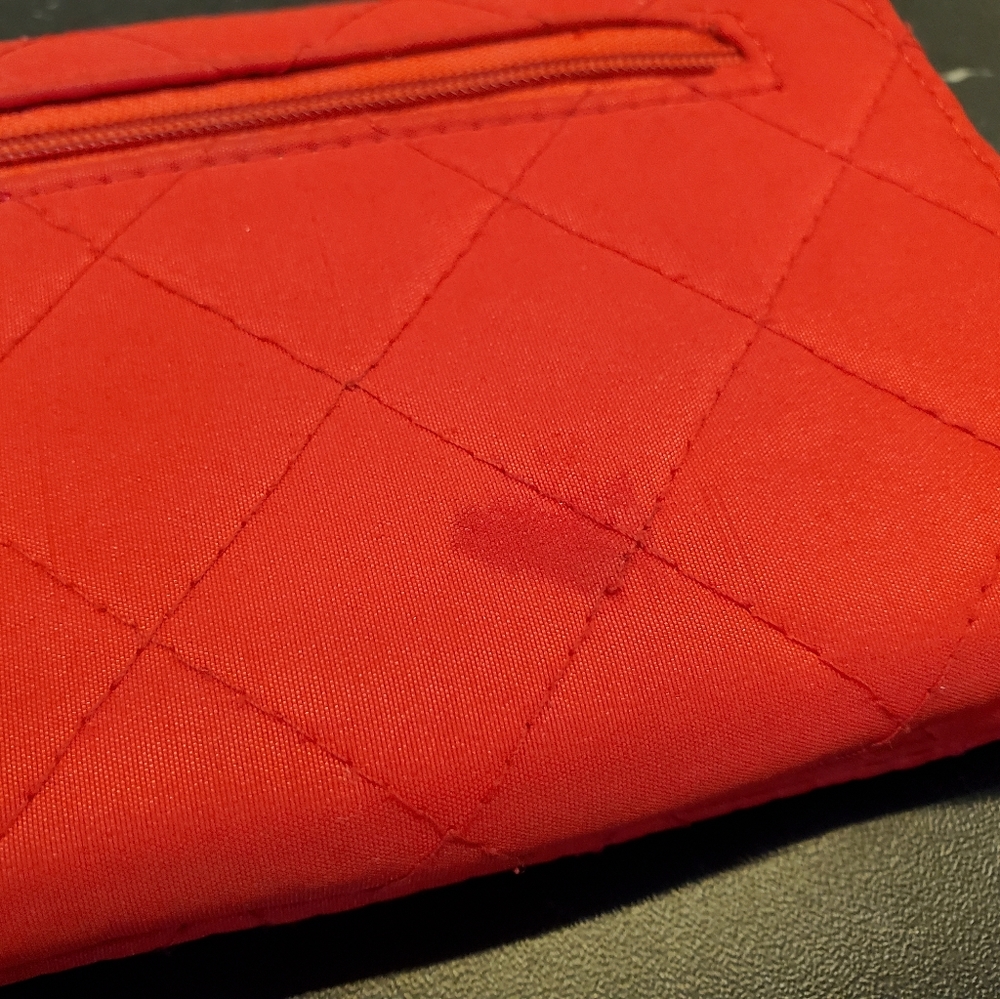Holiday Red and with Plaid Stripe Wallet. - Picture 3 of 4